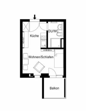 a - 1- Zimmerwohnung mit 30,00 m&sup2; in Berlin zur Miete