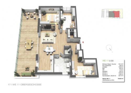 Ansicht Wohnung - Penthouse mit 140,00 m&sup2; in Forchheim zur Miete