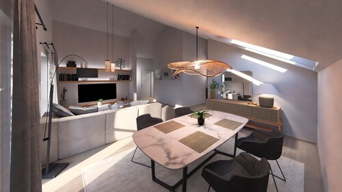 Offene Wohnwelten im Dachgeschoss - 8 Zimmer Appartement in Wetter (Hessen)