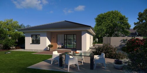 Gestaltungsvariante Walmdach - Zeitlos moderner Bungalow mit überdachter Terrasse - Ihr Zuhause zum Wohlfühlen