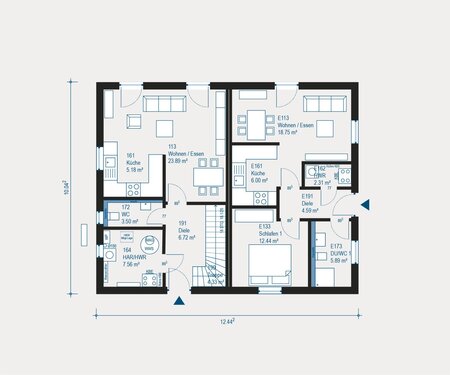 Intelligente Raumaufteilung und Einliegerwohnung - 