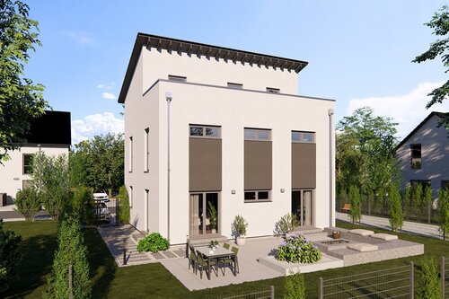 Foto - Modernes Einfamilienhaus mit Dachterrasse im Neubaugebiet von Seligenstadt - malerfertig augebaut