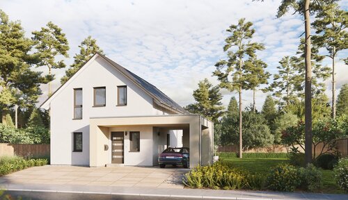 Ansicht Straße - Modernes 4-Zimmer-Familienhaus mit individueller Planung in Großrinderfeld