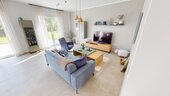 Helles Wohnzimmer mit Gartenzugang - 