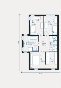 Double 9 Obergeschoss - 5 Zimmer Doppelhaushälfte in Friedrichshafen