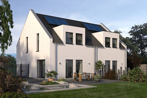 Hausansicht - Ihr Traumhaus in Friedberg - Attraktive Doppelhaushälfte - modernes Wohnen auf zwei Etagen