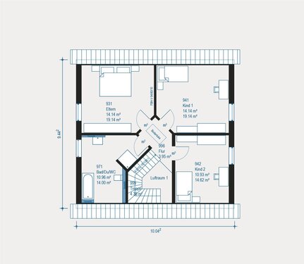 Durchdachter Dachgeschoss-Plan - 4 Zimmer Einfamilienhaus in Gundelsheim