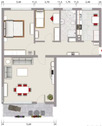 Grundriss - 3 Zimmer EG Wohnung in Sachsenheim 80qm mit Balkon privat zu verkaufen