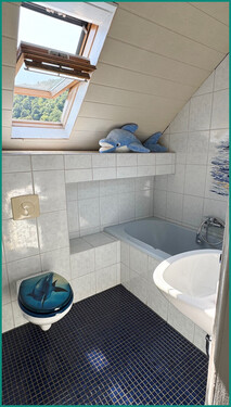 Vorderes Badezimmer mit Badewanne - 