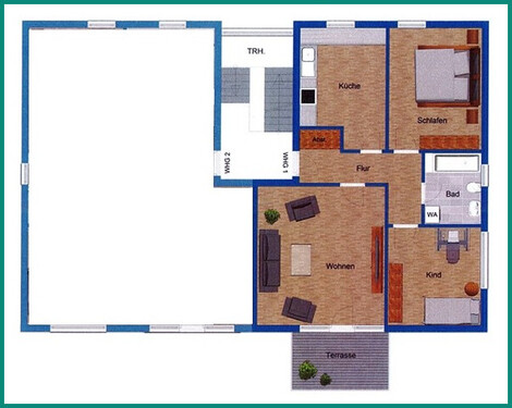 Erdgeschoss links mit Terrasse - 