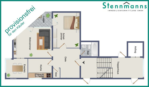 GUT GESCHNITTENE 2-ZIMMER-EIGENTUMSWOHNUNG MIT BALKON IN RADEVORMWALD, PROVISIONS- UND BEZUGSFREI - GUT GESCHNITTENE 2-ZIMMER-EIGENTUMSWOHNUNG MIT BALKON IN RADEVORMWALD, PROVISIONS- UND BEZUGSFREI