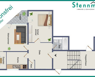 GUT GESCHNITTENE 2-ZIMMER-EIGENTUMSWOHNUNG MIT BALKON IN RADEVORMWALD, PROVISIONS- UND BEZUGSFREI