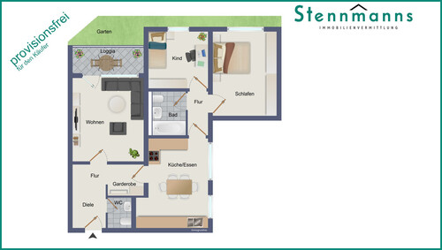 Gut geschnittene Eigentumswohnung - 3 Zimmer Etagenwohnung zum Kaufen in Radevormwald