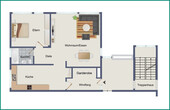 Wohnung im 2. Obergeschoss hinten links - 