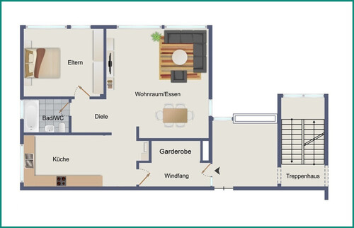 Wohnung im 2. Obergeschoss hinten links - 