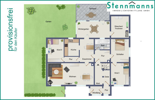 5 ZIMMER-EIGENTUMSWOHNUNG MIT GARAGE, TERRASSEN, WINTERGARTEN & GARTEN AM ZENTRUM VON RADEVORMWALD, PROVISIONSFREI ! - 5 ZIMMER-EIGENTUMSWOHNUNG MIT GARAGE, WINTERGARTEN & GARTENNUTZUNG AM ZENTRUM VON RADEVORMWALD, PROV