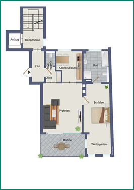 Wohnung im 1. Obergeschoss links - 