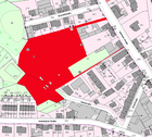 Lageplan mit Markierung Verkaufsgrundstück - GROSSES BAUGRUNDSTÜCK IN ZENTRALER LAGE VON REMSCHEID-HASTEN