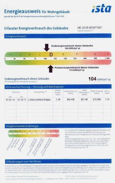 Energieausweis - Etagenwohnung mit 62,32 m² in Frankfurt am Main zum Kaufen