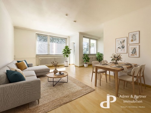 KI-Gestaltungsvorschlag Wohnbereich - **RENOVIERTE BALKONWOHNUNG MIT EINBAUKÜCHE IN BRAUNSCHWEIG-WESTSTADT**