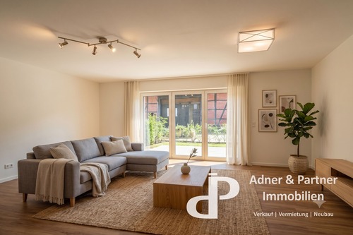 KI-Gestaltungsvorschlag Wohnbereich - **HISTORISCHER CHARME TRIFFT MODERNE ARCHITEKTUR: ERSTBEZUG IN STÖCKHEIM**