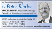 Visitenkarte Peter Rieder 1 - 