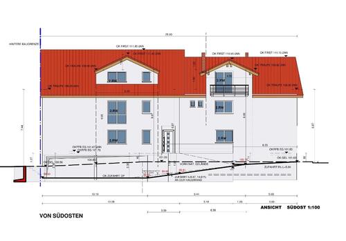 Ansicht Südosten - 10 Zimmer Mehrfamilienhaus, Wohnhaus in Schifferstadt