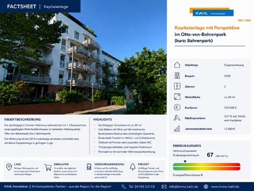 Factsheet - Kapitalanlage mit Perspektive im Forum Altes Gaswerk