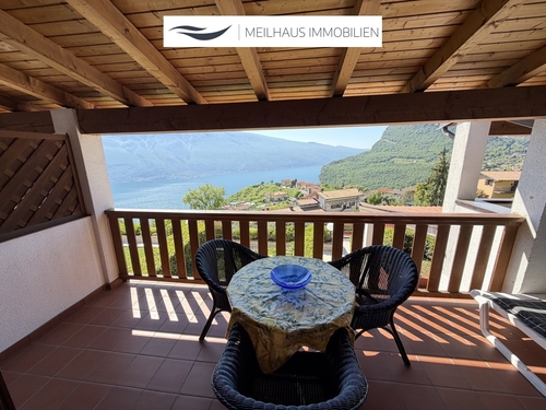 überdachter Balkon - 2 Zimmer Dachgeschoßwohnung zum Kaufen in Pregasio di Tremosine
