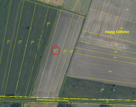 Luftbild Leeg Ollfehn - Bieterverfahren: kleine Ackerfläche in Westoverledingen