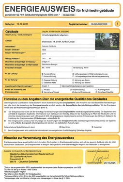 Auszug 1 Energieausweis - 24 Zimmer Einfamilienhaus in Northeim