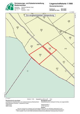 Liegenschaftskarte - Grundstück zum Kaufen in Altenau