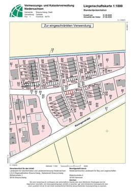 Flurkarte markiert - Garage, Stellplatz in Braunschweig