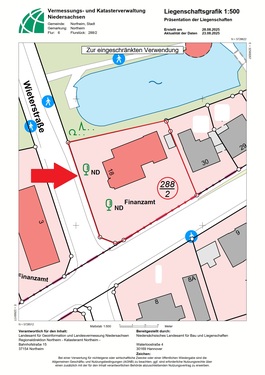 Auszug aus der Liegenschaftskarte bearbeitet (unmaßstäblich) - 24 Zimmer Einfamilienhaus zum Kaufen in Northeim