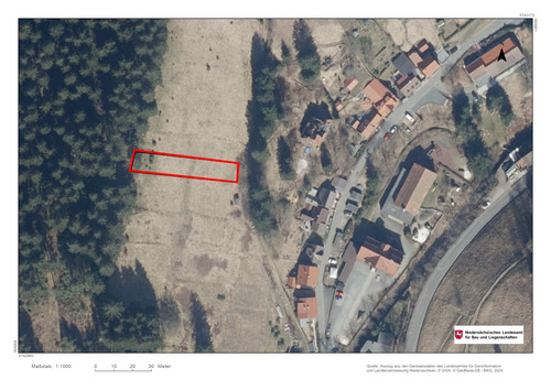Luftbild markiert - Grundstück in Wildemann
