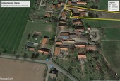 Google bild Hoffläche eingezeichnet 1 - Resthof mit Waldflächen sowie weiteren Flächen in 27336 Frankenfeld OT Heddern nahe der Aller