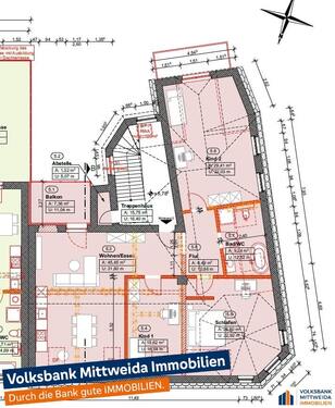 Grundriss - Familienfreundliche 4-Zimmer-Wohnung mit Balkon und großzügigem Wohnbereich