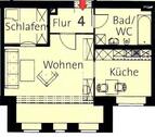 Grundriss - Etagenwohnung mit 45,67 m&sup2; in Chemnitz zum Kaufen
