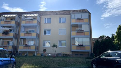 Hausansicht Rückseite - 3 Zimmer Etagenwohnung in Rochlitz