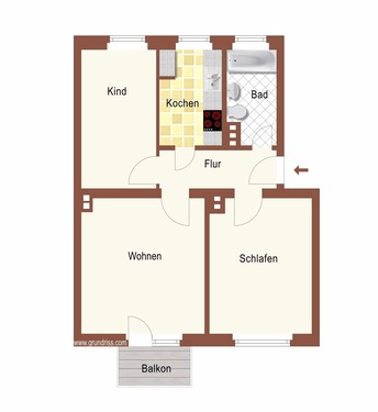 GR 3-R-Wohnung - 