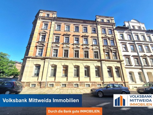 Hausansicht - Praktisch geschnittene 3-Zimmer-Wohnung in der Chemnitzer City! WG-geeignet!