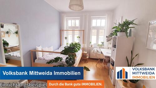Schlafzimmer 1 - WG-geeignet! 3-Zimmer-Wohnung mit Einbauküche und sonnigem Balkon!