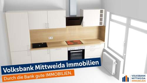 Beispiel - Visualisierung - Mit neuer Einbauküche zum Erstbezug nach Komplettrenovierung - Balkon und Tageslicht-Bad mit Dusche!