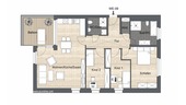 Grundriss - 4 Zimmer Etagenwohnung zur Miete in Hartmannsdorf