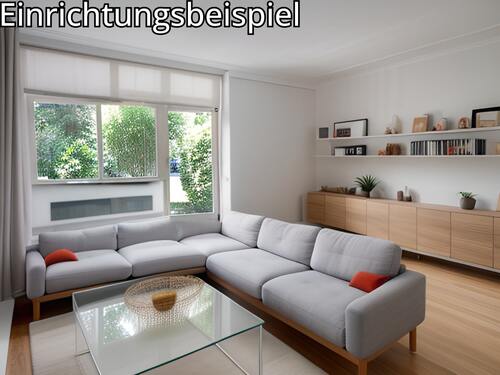 Wohnzimmer mit offener Küche - 2 Zimmer Etagenwohnung in Frankenberg