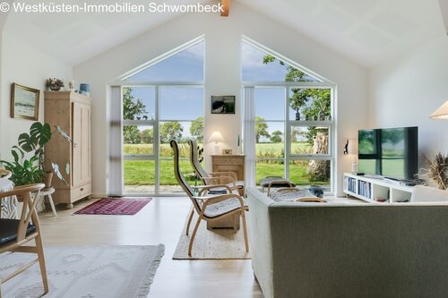 Wohnzimmer - 4 Zimmer Bungalow in Marstal