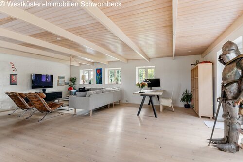 Wohnzimmer - Bauernhaus, Landhaus mit 218,00 m&sup2; in Sønderborg zum Kaufen