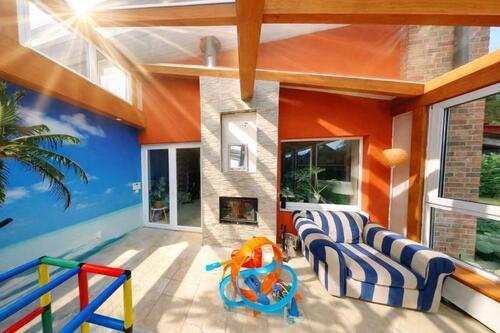 Wintergarten mit Kamin - 