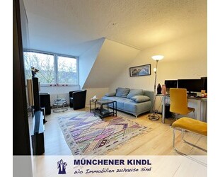 !! BEZUGSFREI !! Oben ist es am schönsten * möblierte 1,5-Zimmer-Wohnung im Dachgeschoss * TRUDERING - München