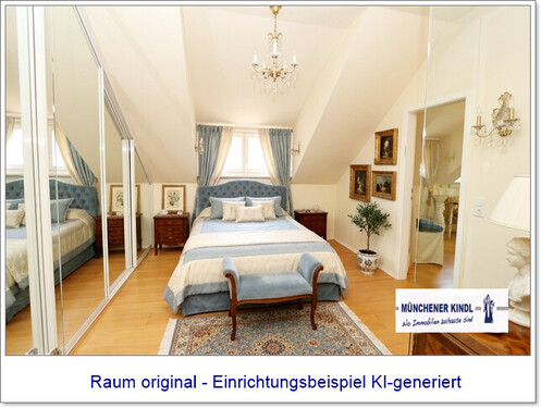 KI_Schlafzimmer - 4 Zimmer Dachgeschoßwohnung in Starnberg